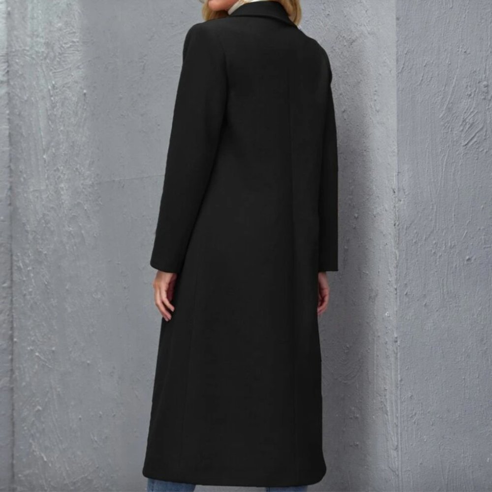 XS 🔅 winter peacoat trench long jacket camel tan brown long line - Picture 10 of 12